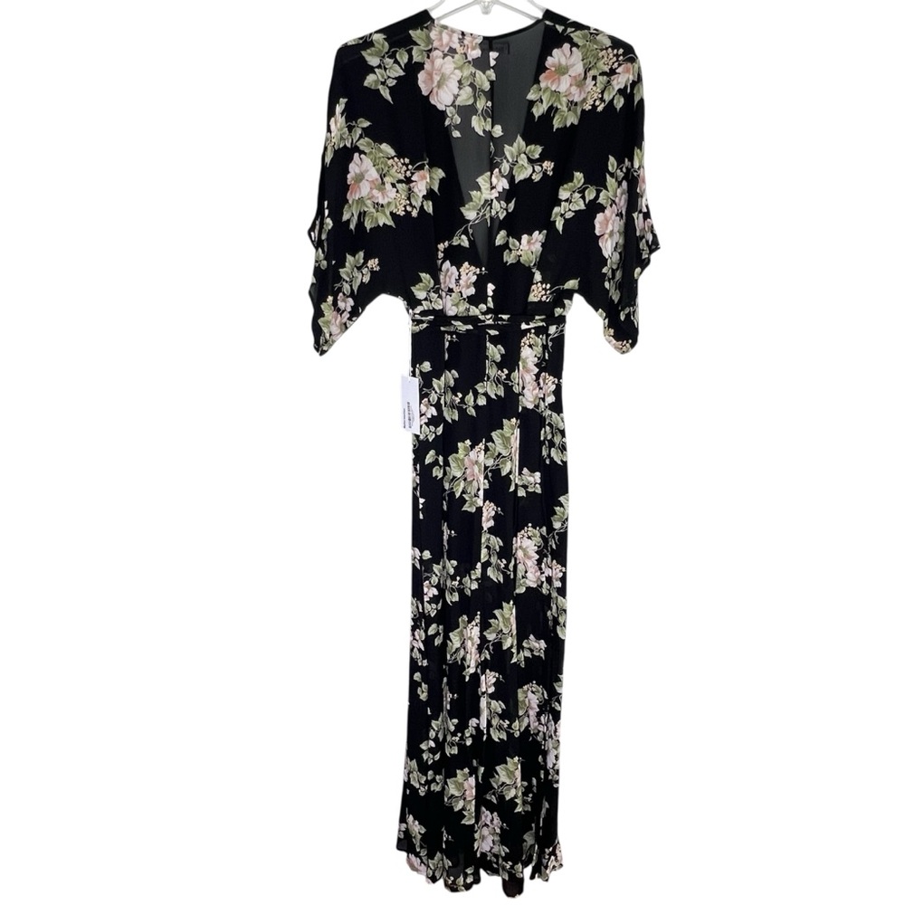 New Reformation Winslow Wrap Maxi Dress in Arielle Floral Sz L - Picture 4 of 8